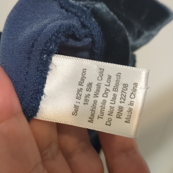 Johnny Was Pete Greta Navy Velvet Boho Oversized Minimalist T-Shirt Sz S - Picture 3 of 8